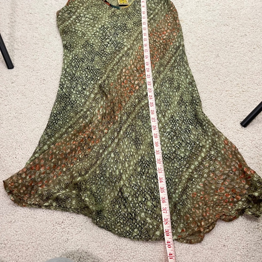 URU Kristine St Rrik Silk Blend Burnout Velvet Snakeskin Midi Dress One Size - Picture 7 of 8